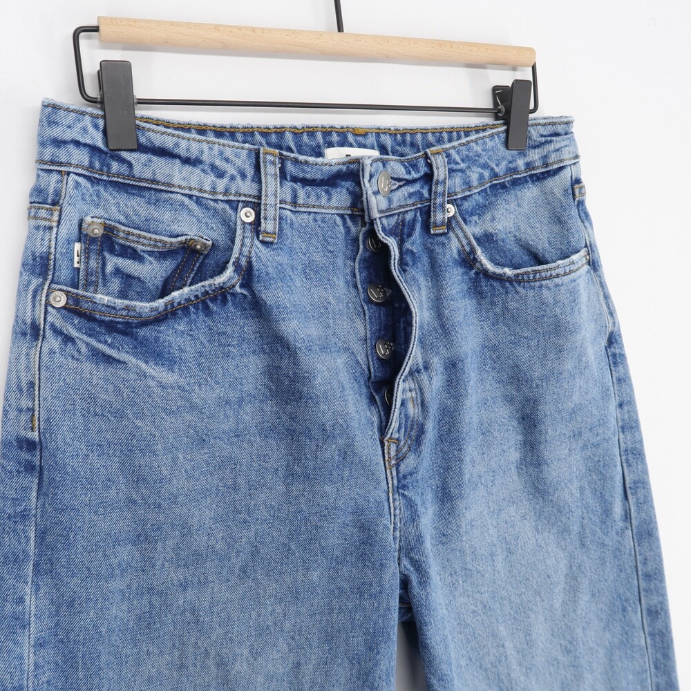 Lovers And Friends Ryan Jeans Womens 29 Blue High Rise Loose Straight Distressed - Picture 4 of 13